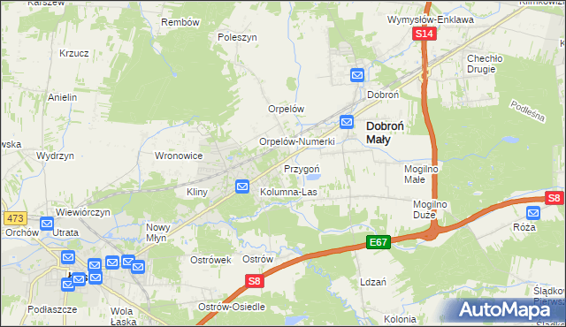 mapa Przygoń, Przygoń na mapie Targeo