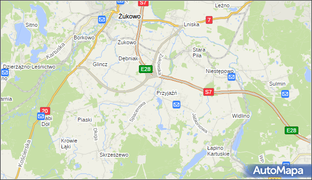 mapa Przyjaźń, Przyjaźń na mapie Targeo