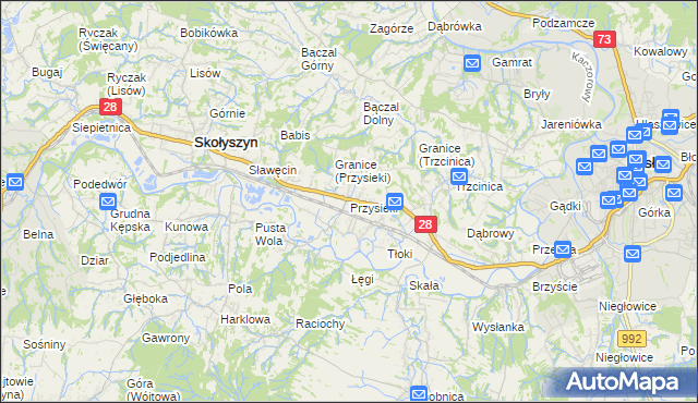 mapa Przysieki, Przysieki na mapie Targeo