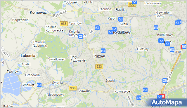 mapa Pszów, Pszów na mapie Targeo