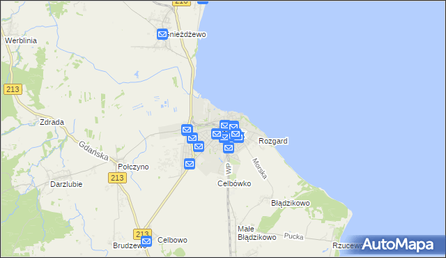mapa Puck, Puck na mapie Targeo