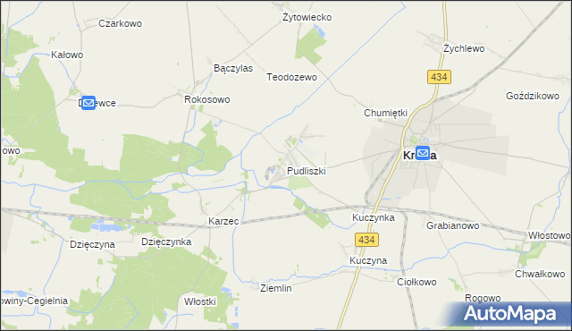 mapa Pudliszki, Pudliszki na mapie Targeo