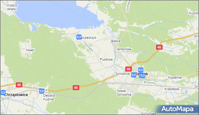 mapa Pustków gmina Ozimek, Pustków gmina Ozimek na mapie Targeo