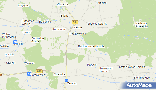 mapa Raciborowice-Kolonia, Raciborowice-Kolonia na mapie Targeo