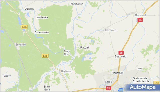 mapa Raczek, Raczek na mapie Targeo