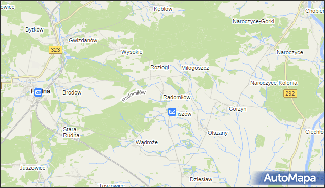 mapa Radomiłów, Radomiłów na mapie Targeo