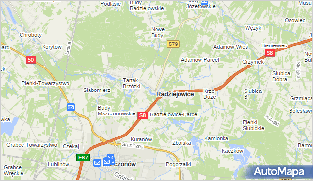 mapa Radziejowice, Radziejowice na mapie Targeo