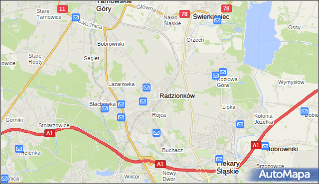 mapa Radzionków, Radzionków na mapie Targeo