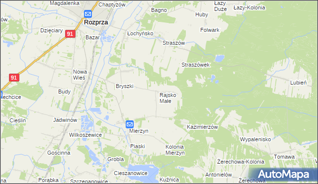 mapa Rajsko Małe, Rajsko Małe na mapie Targeo