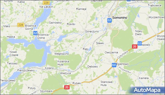 mapa Rąty, Rąty na mapie Targeo