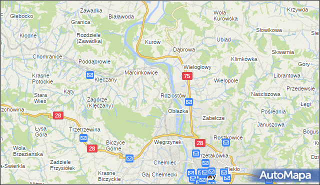 mapa Rdziostów, Rdziostów na mapie Targeo