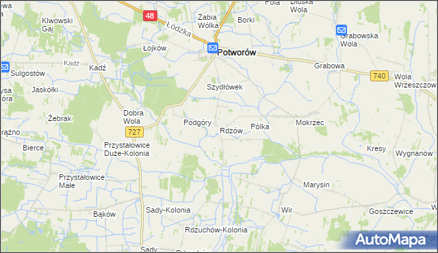 mapa Rdzów, Rdzów na mapie Targeo