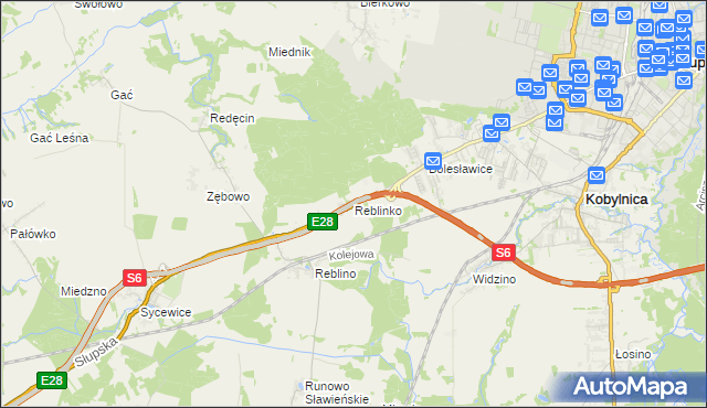 mapa Reblinko, Reblinko na mapie Targeo