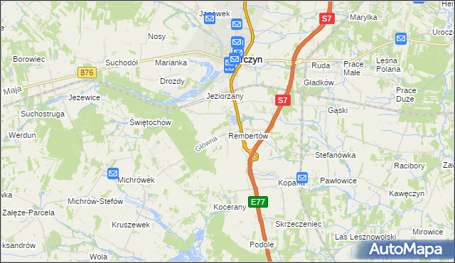 mapa Rembertów, Rembertów na mapie Targeo