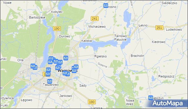 mapa Rgielsko, Rgielsko na mapie Targeo