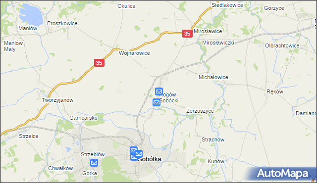 mapa Rogów Sobócki, Rogów Sobócki na mapie Targeo