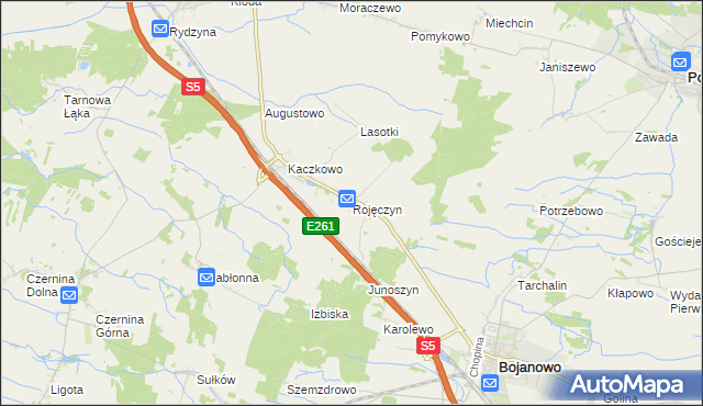 mapa Rojęczyn, Rojęczyn na mapie Targeo