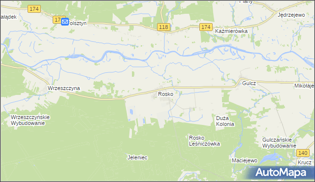 mapa Rosko, Rosko na mapie Targeo