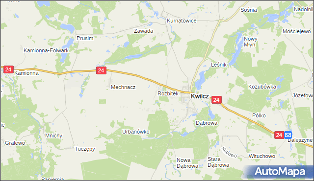 mapa Rozbitek, Rozbitek na mapie Targeo