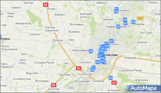 mapa Rozlazłów, Rozlazłów na mapie Targeo