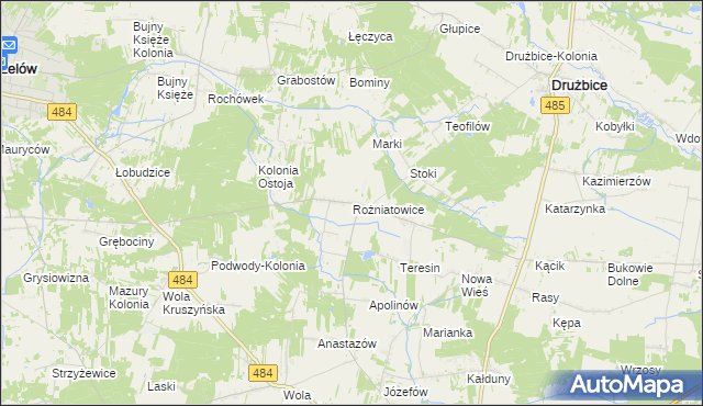 mapa Rożniatowice, Rożniatowice na mapie Targeo