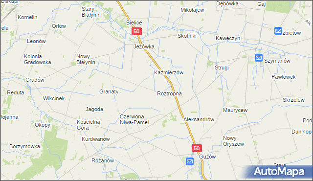 mapa Roztropna, Roztropna na mapie Targeo