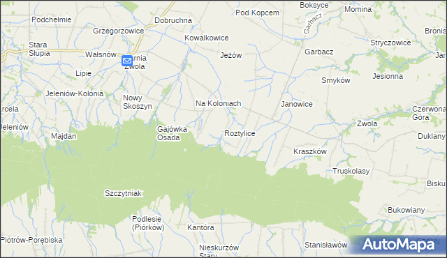 mapa Roztylice, Roztylice na mapie Targeo