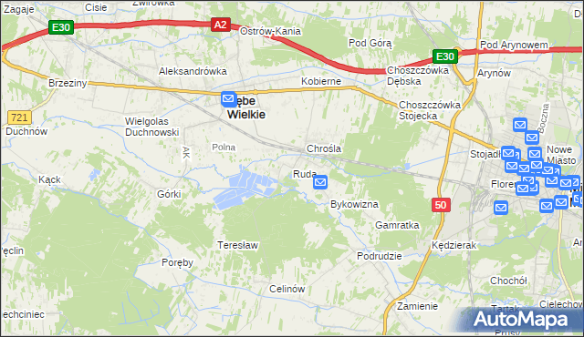 mapa Ruda gmina Dębe Wielkie, Ruda gmina Dębe Wielkie na mapie Targeo