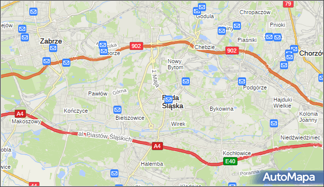 mapa Rudy Śląskiej, Ruda Śląska na mapie Targeo