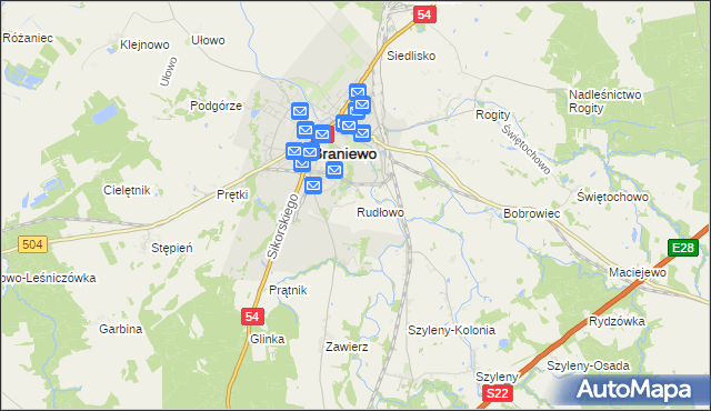 mapa Rudłowo, Rudłowo na mapie Targeo