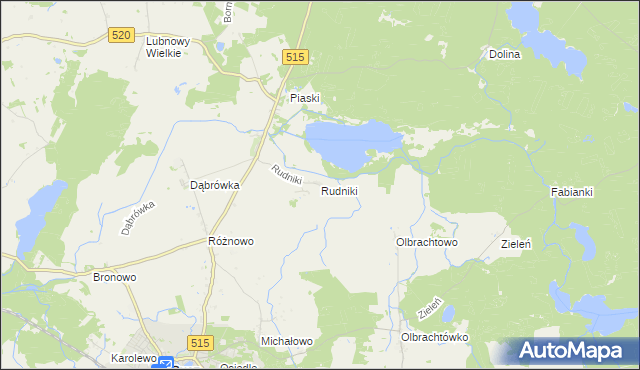 mapa Rudniki gmina Susz, Rudniki gmina Susz na mapie Targeo