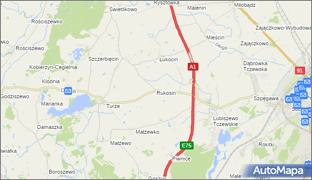 mapa Rukosin, Rukosin na mapie Targeo