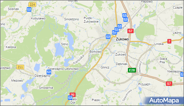 mapa Rutki gmina Żukowo, Rutki gmina Żukowo na mapie Targeo