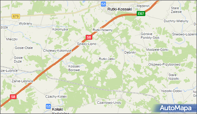 mapa Rutki-Jatki, Rutki-Jatki na mapie Targeo