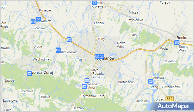 mapa Rymanów, Rymanów na mapie Targeo