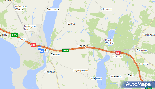 mapa Rzeczyn, Rzeczyn na mapie Targeo