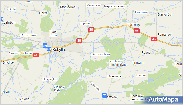 mapa Rzemiechów, Rzemiechów na mapie Targeo