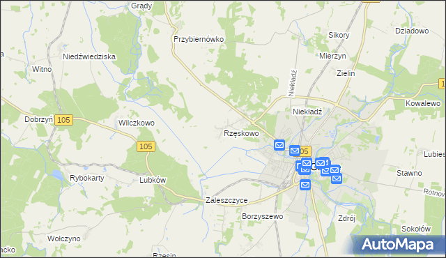 mapa Rzęskowo, Rzęskowo na mapie Targeo