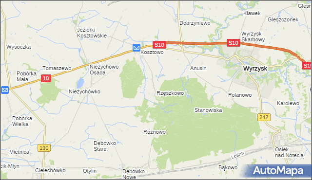 mapa Rzęszkowo, Rzęszkowo na mapie Targeo