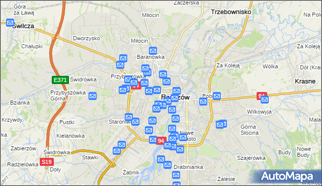 mapa Rzeszów, Rzeszów na mapie Targeo