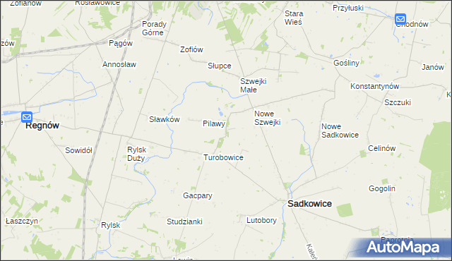 mapa Rzymiec gmina Sadkowice, Rzymiec gmina Sadkowice na mapie Targeo