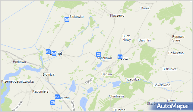 mapa Sączkowo, Sączkowo na mapie Targeo