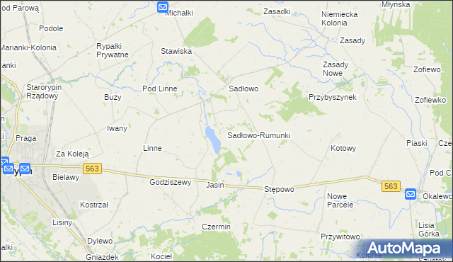 mapa Sadłowo-Rumunki, Sadłowo-Rumunki na mapie Targeo