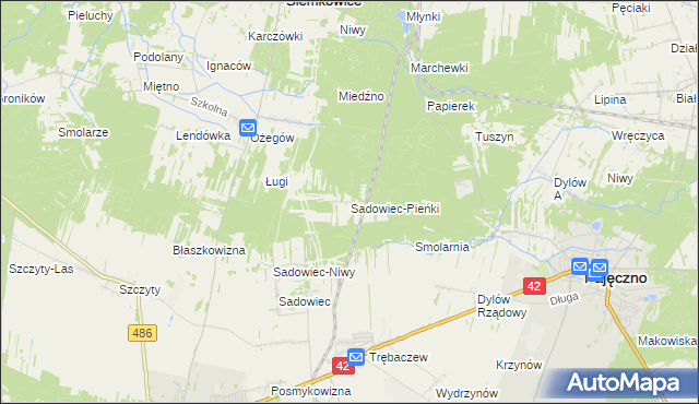 mapa Sadowiec-Pieńki, Sadowiec-Pieńki na mapie Targeo