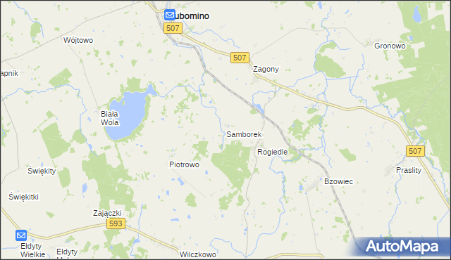 mapa Samborek, Samborek na mapie Targeo