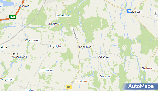mapa Sąpolnica, Sąpolnica na mapie Targeo