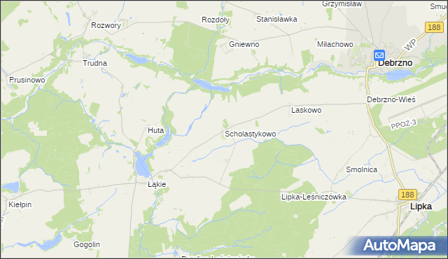mapa Scholastykowo, Scholastykowo na mapie Targeo