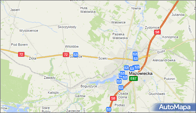 mapa Ścieki, Ścieki na mapie Targeo
