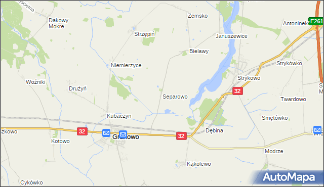 mapa Separowo, Separowo na mapie Targeo