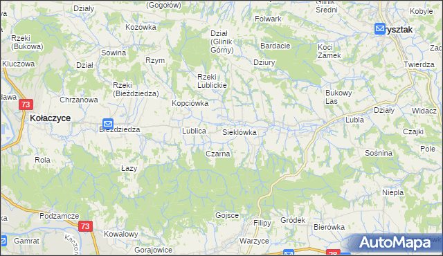 mapa Sieklówka, Sieklówka na mapie Targeo